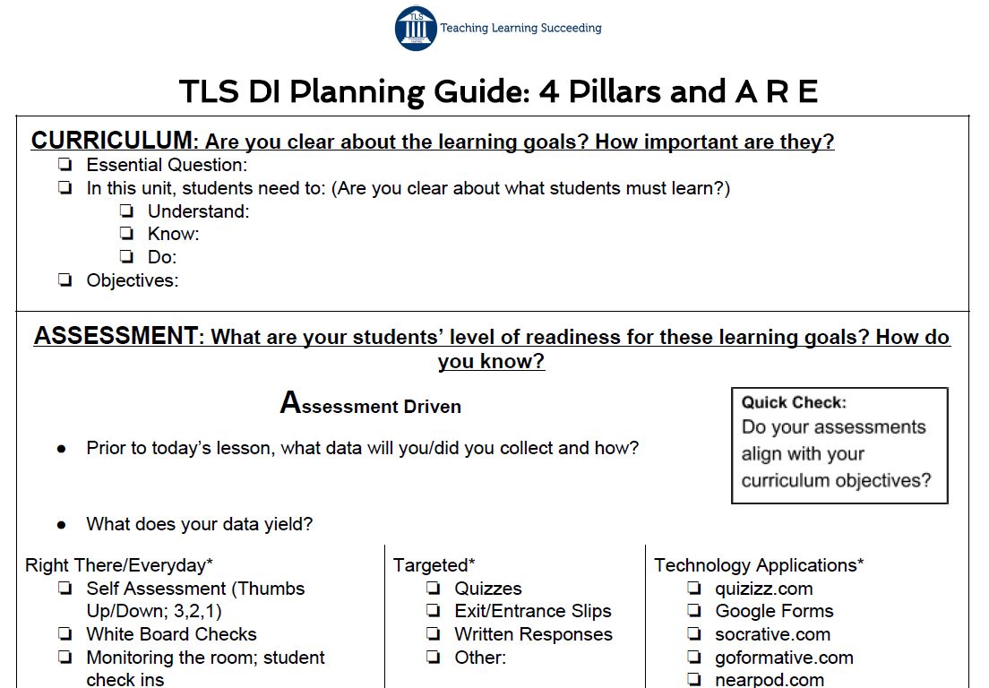 Compact DI Planning Guide TLS Teaching Learning Succeeding